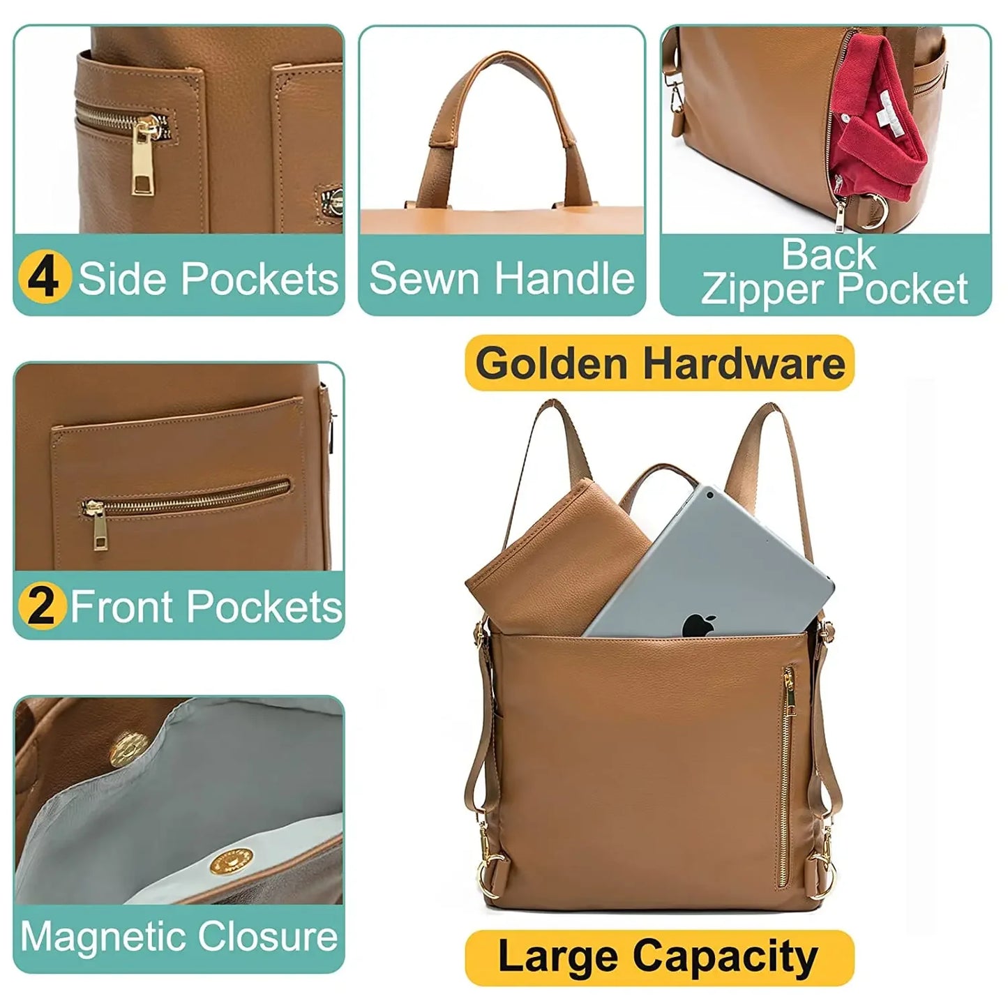 New Fashion PU Leather Mommy Bag – Stylish, Functional & Perfect for Moms on the Go!