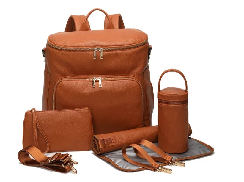 New Fashion PU Leather Mommy Bag – Stylish, Functional & Perfect for Moms on the Go!