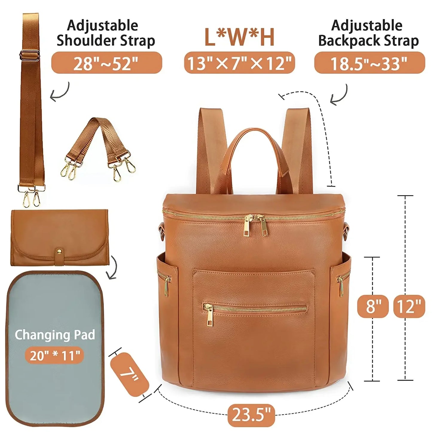 New Fashion PU Leather Mommy Bag – Stylish, Functional & Perfect for Moms on the Go!