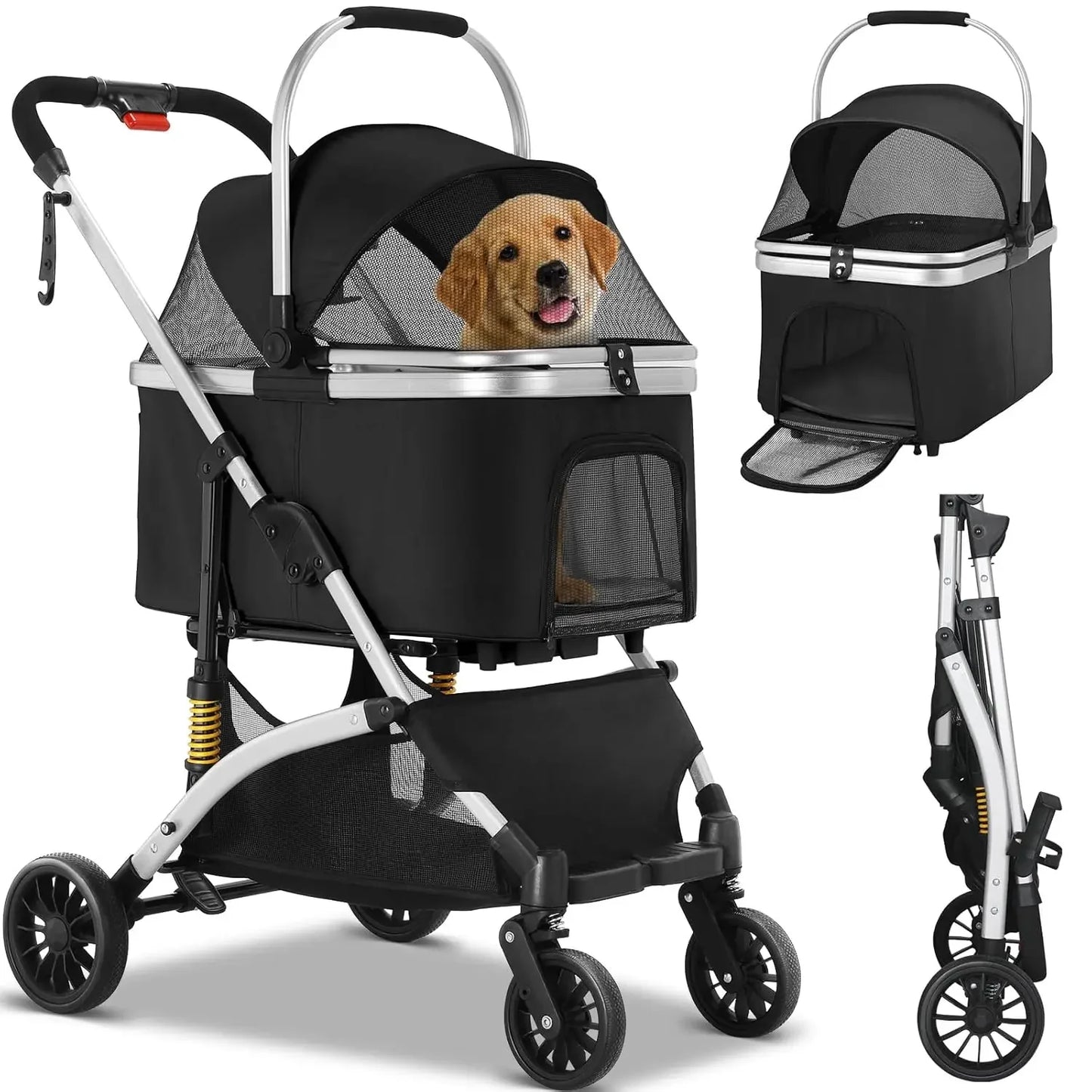 2-in-1 Dog Buggy Stroller – Foldable, Durable & Perfect for Pet Transport!