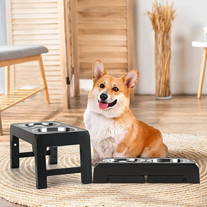Multi Heights Folding Feeder – Adjustable Raised Dog Bowls for Every Dog!